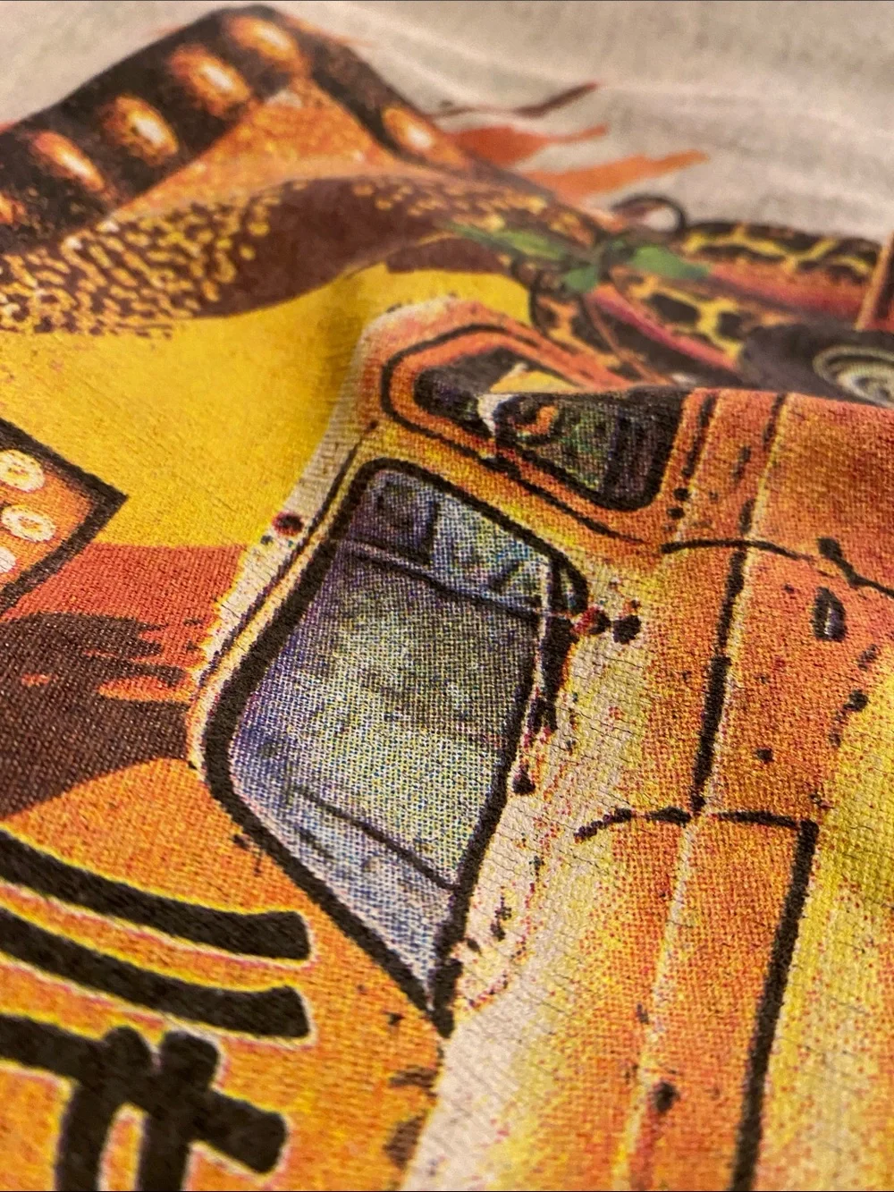 Delta Grey Tee with Orange Vintage Truck Graphic